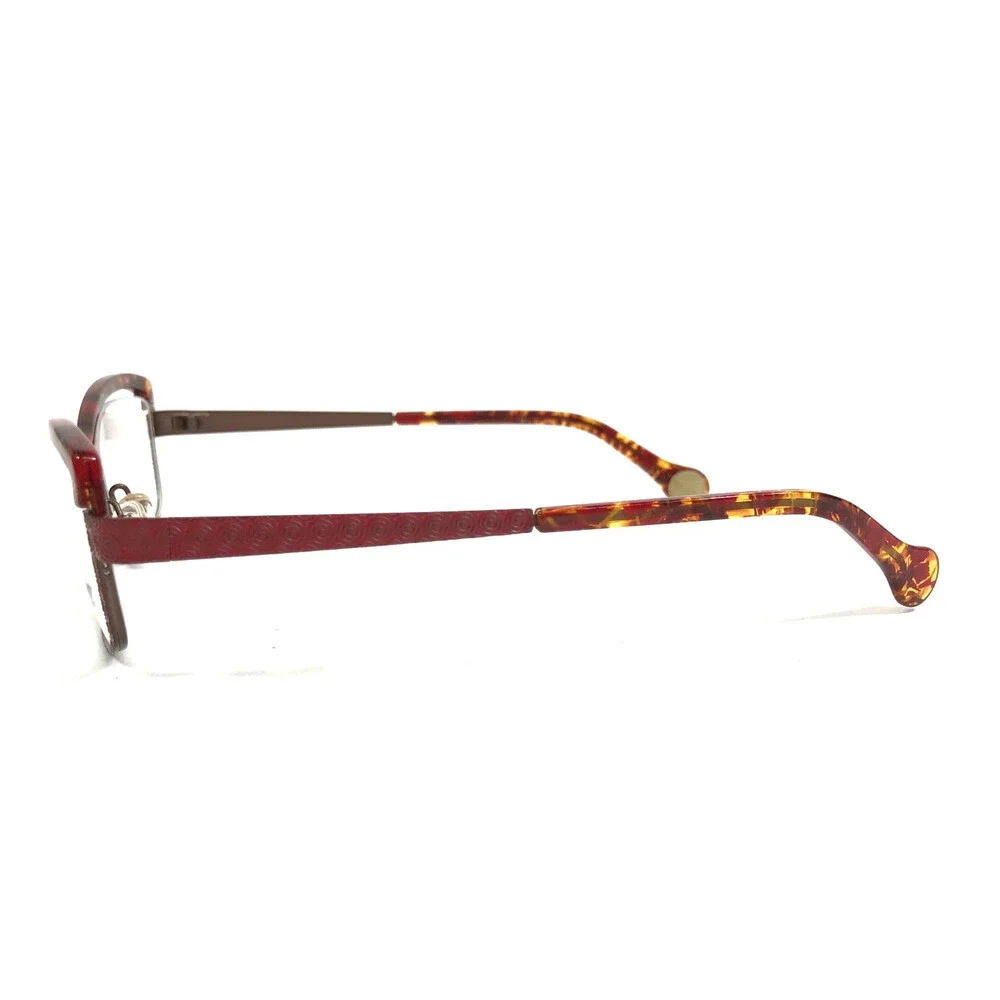 BOZ Eyeglasses Frames ZOUK 8090 Brown Red Cat Eye Semi Rim 52-18-140